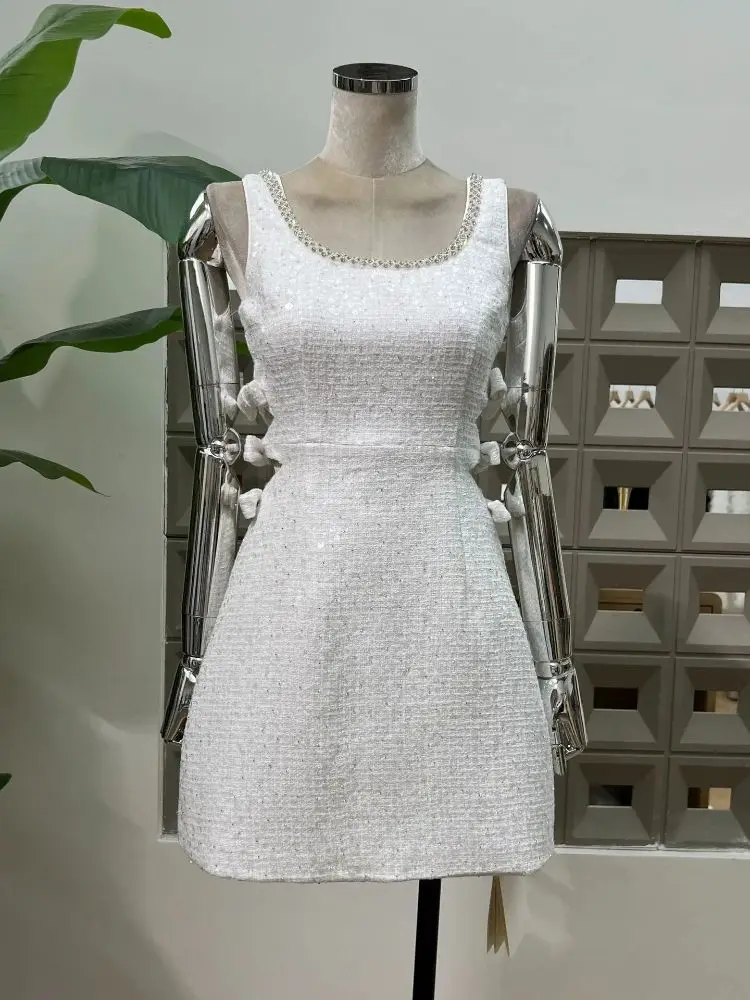 New Summer Fashion Bow Sequin Women's Dresses Lace Hollow Out Exposed Navel Knitted Slim Fit Luxury Party Cocktail Evening Dress
New Summer Fashion Bow Sequin Women's Dresses Lace Hollow Out Exposed Navel Knitted Slim Fit Luxury Party Cocktail Evening Dress