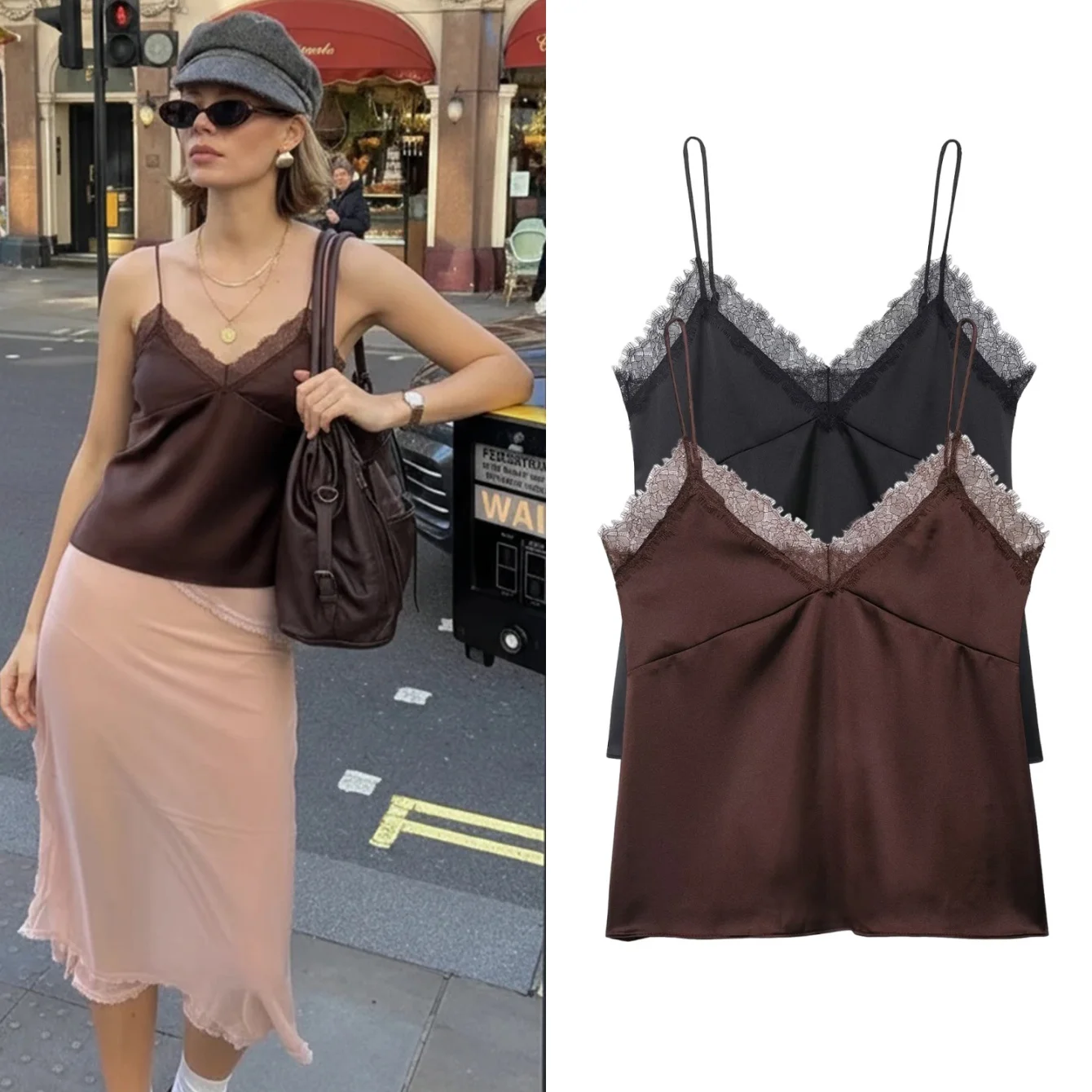 Женский летний новый однотонный сексуальный топ на бретельках из кружева и атласа, без рукавов, с открытой спиной, модный укороченный топ-камизоль для отдыха и вечеринок
Женский летний новый однотонный сексуальный топ на бретельках из кружева и атласа, без рукавов, с открытой спиной, модный укороченный топ-камизоль для отдыха и вечеринок