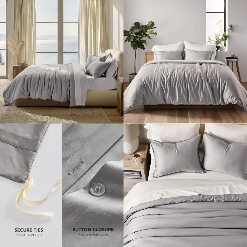 Queen Size Cooling Duvet Cover Set for Hot Sleepers, Luxurious Eucalyptus Lyocell Bedding, Soft Sateen 90 x 90 with 2 Shams, Dov
Queen Size Cooling Duvet Cover Set for Hot Sleepers, Luxurious Eucalyptus Lyocell Bedding, Soft Sateen 90 x 90 with 2 Shams, Dov