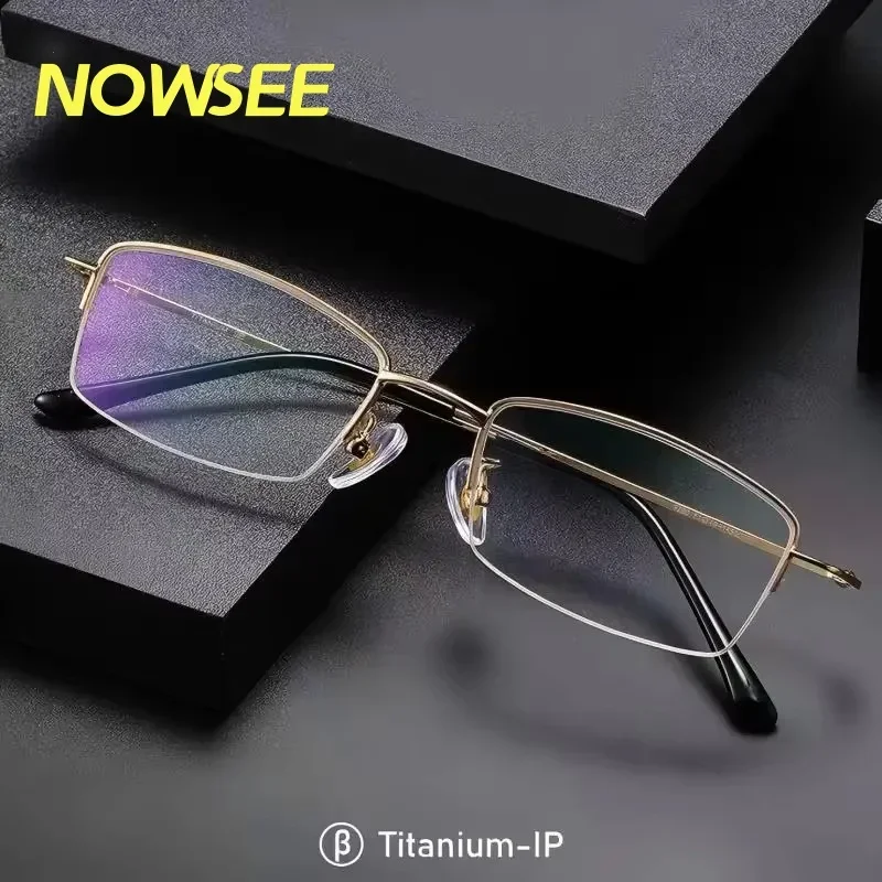 Men Business Half-frame GlassesTitanium Square Eyeglasses Design Anti Blue Light Prescription Eyewear Gentleman Spectacle
Men Business Half-frame GlassesTitanium Square Eyeglasses Design Anti Blue Light Prescription Eyewear Gentleman Spectacle