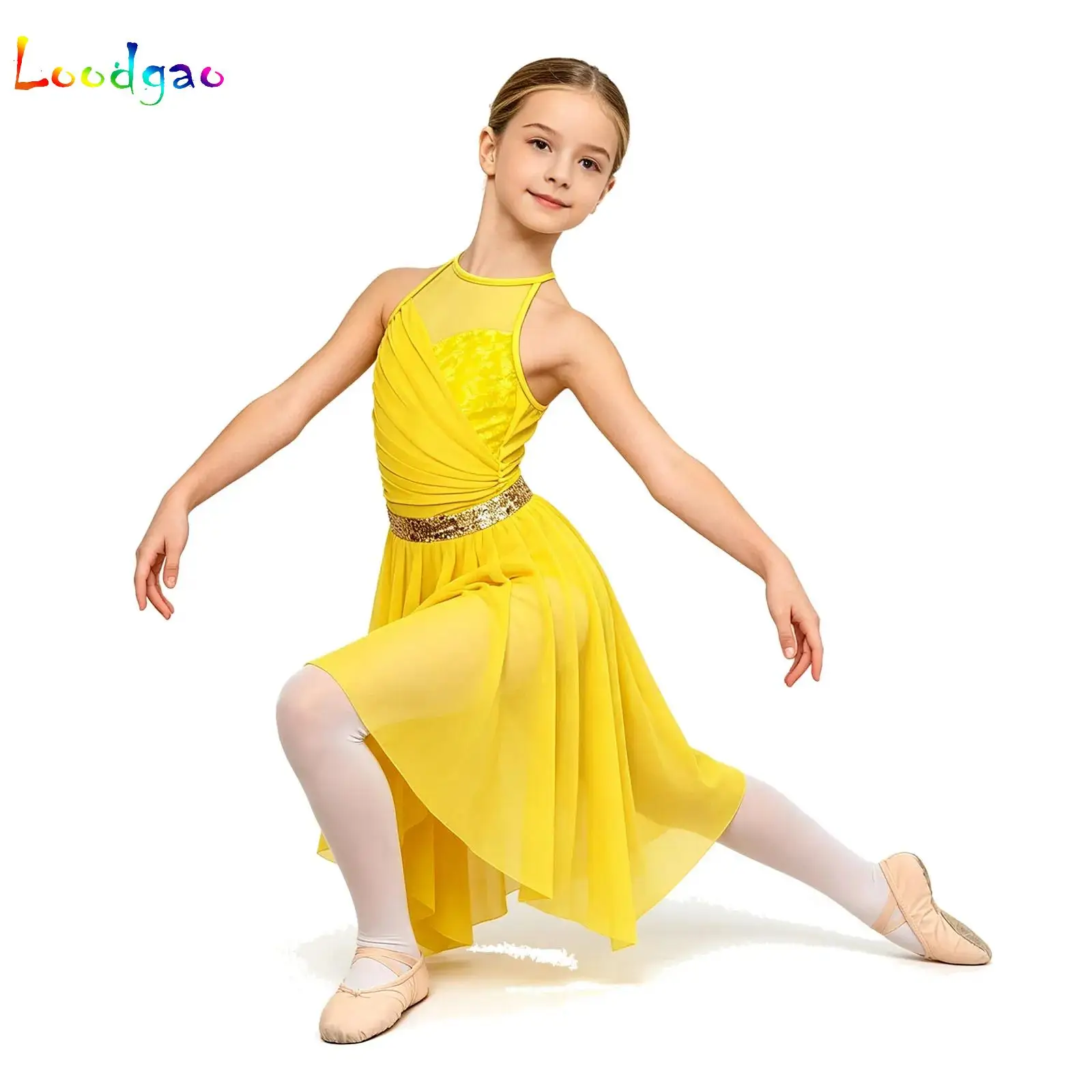 Kid Girls Ballet Dress Metallic Shiny Sleeveless Irregular Mesh Tulle Lyrical Dance Costume Contemporary Leotard Dress Dancewear
Kid Girls Ballet Dress Metallic Shiny Sleeveless Irregular Mesh Tulle Lyrical Dance Costume Contemporary Leotard Dress Dancewear