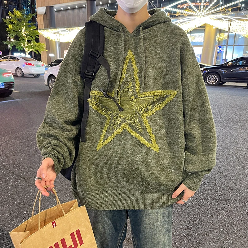 Harajuku Sweaters Men Winter Casual Regular Fit Hooded Sweaters Men Pullovers Knitted Five-pointed Star Men Fashion 2023 B141
Harajuku Sweaters Men Winter Casual Regular Fit Hooded Sweaters Men Pullovers Knitted Five-pointed Star Men Fashion 2023 B141