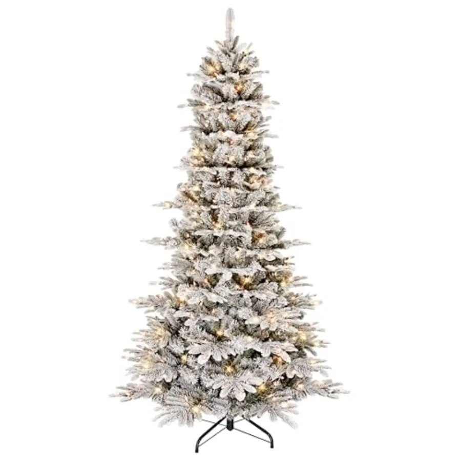 7.5ft Pre-Lit Slim Flocked Aspen Fir Christmas Tree with 450 Clear Lights, 1016 Realistic Dense Snow Flocked Branch Tips, Easy
7.5ft Pre-Lit Slim Flocked Aspen Fir Christmas Tree with 450 Clear Lights, 1016 Realistic Dense Snow Flocked Branch Tips, Easy
