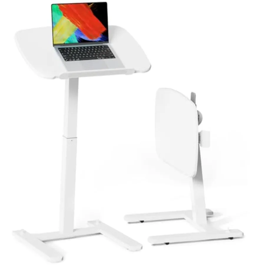 Low Height Small Mobile Standing Desk for Couch, MDF, White, Height Adjustable with 90 Foldable Desktop Lockable Hidden Casters
Low Height Small Mobile Standing Desk for Couch, MDF, White, Height Adjustable with 90 Foldable Desktop Lockable Hidden Casters