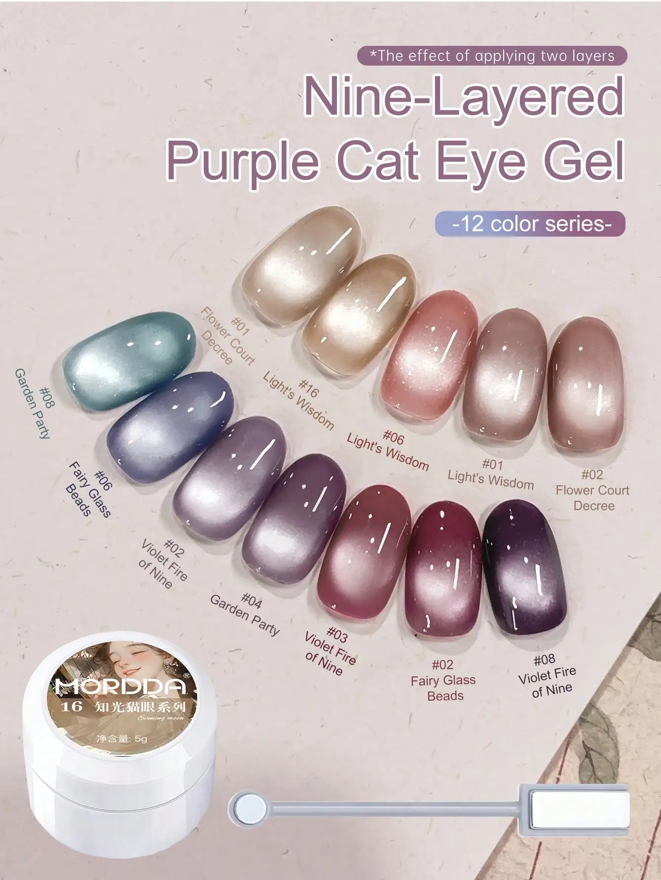 MORDDA 12 Colors 5ml Cat Eye Gel Nail Polish Set with Ultra Bright Ruby Magnetic Effect
MORDDA 12 Colors 5ml Cat Eye Gel Nail Polish Set with Ultra Bright Ruby Magnetic Effect
