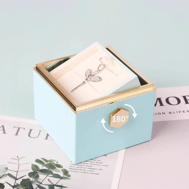 Шкатулка для драгоценностей с вечным цветком, вращающееся предложение, коробка для колец, фестивальное ожерелье-сюрприз, упаковочные коробки, креативные коробки для хранения ювелирных изделий 
Шкатулка для драгоценностей с вечным цветком, вращающееся предложение, коробка для колец, фестивальное ожерелье-сюрприз, упаковочные коробки, креативные коробки для хранения ювелирных изделий