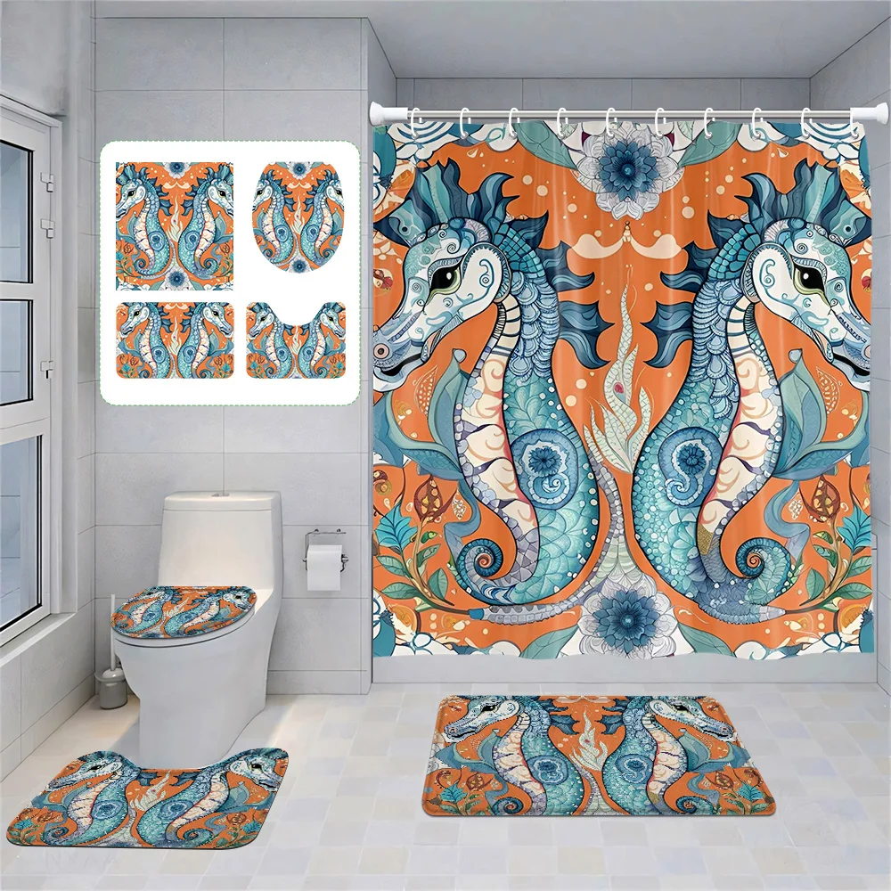 Haima Flower Waterproof Shower Curtain Three-piece Set Color-blocking Bathroom Floor Mat Toilet Mat Home Decoration
Haima Flower Waterproof Shower Curtain Three-piece Set Color-blocking Bathroom Floor Mat Toilet Mat Home Decoration