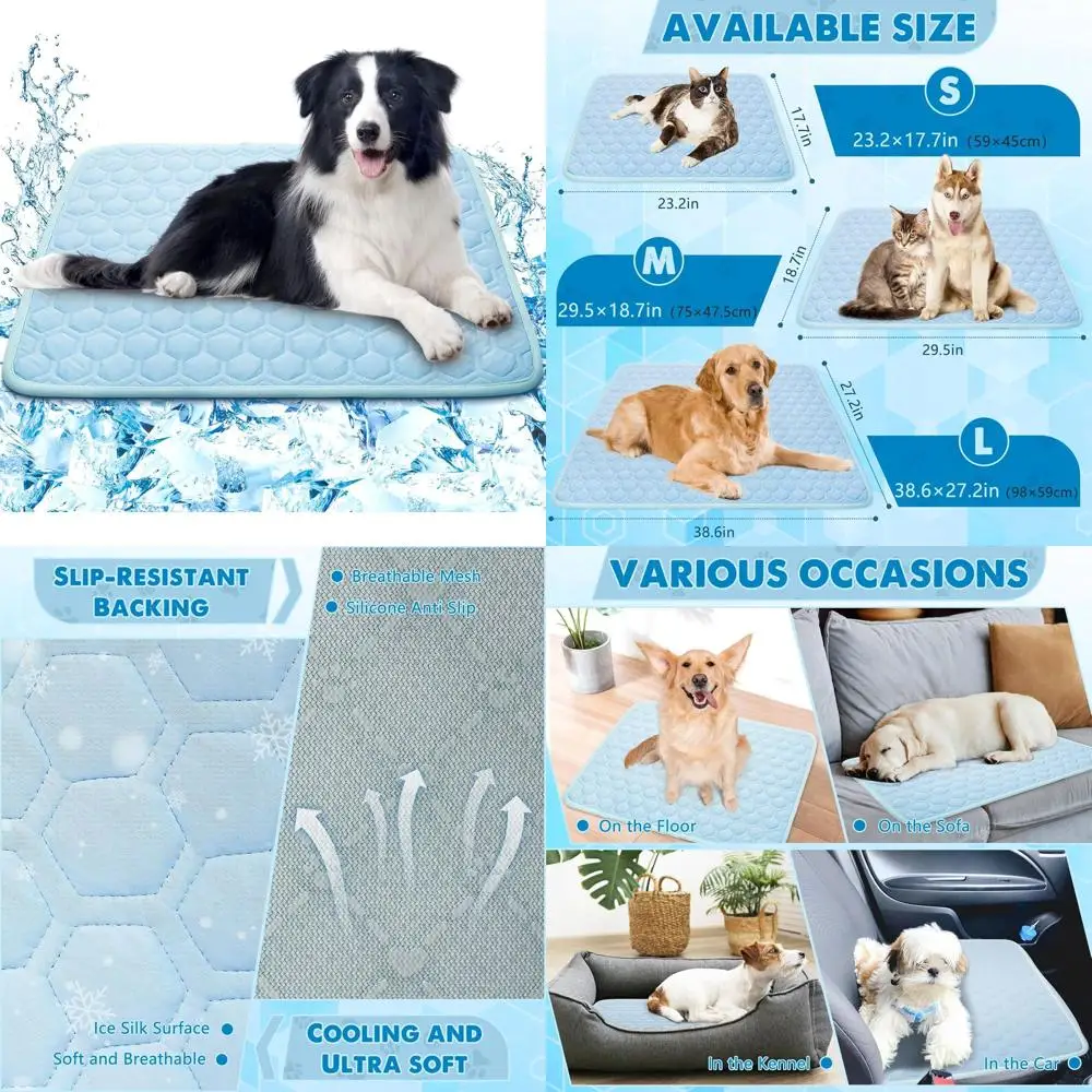 Portable and Washable Cooling Mat for Pets - Foldable Cooling Blanket for Dogs and Cats, Ideal for Indoor or Outdoor Use
Portable and Washable Cooling Mat for Pets - Foldable Cooling Blanket for Dogs and Cats, Ideal for Indoor or Outdoor Use