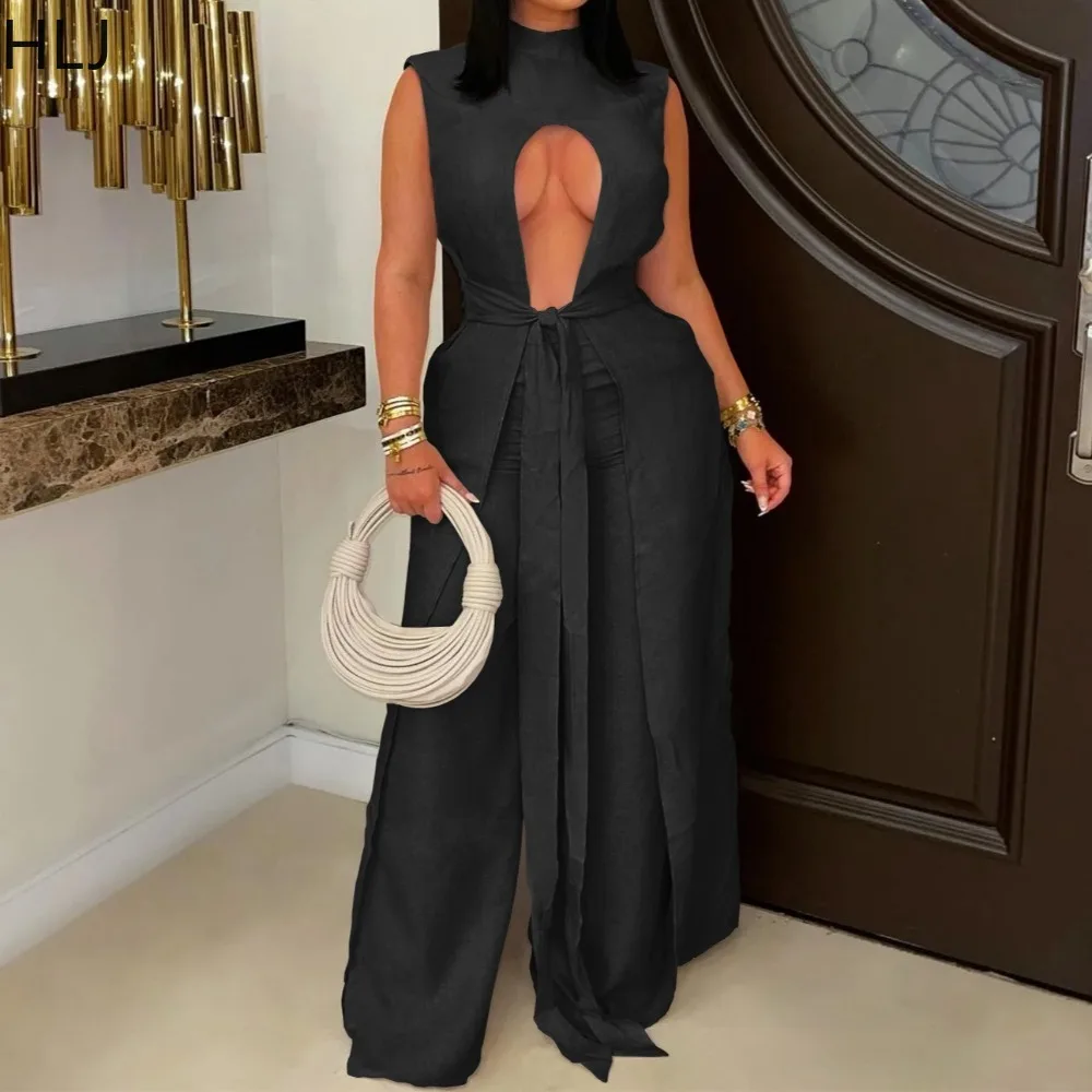 HLJ Autumn New Fashion Two Piece Outfits Woman Outfits Hollow-out Sleeveless Crop Top and Pants Suit Female Streetwear Clothing
HLJ Autumn New Fashion Two Piece Outfits Woman Outfits Hollow-out Sleeveless Crop Top and Pants Suit Female Streetwear Clothing