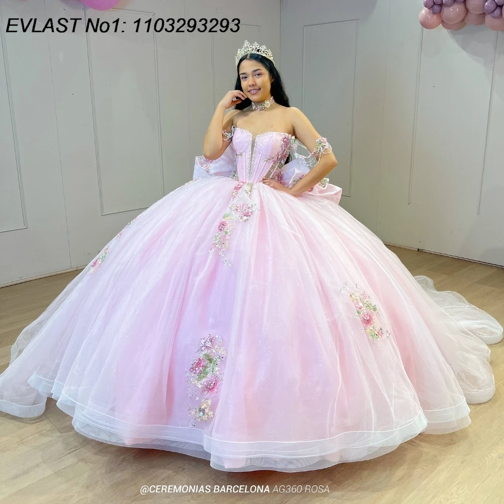 EVLAST Customized Shiny Pink Ball Gown Quinceanera Dress Floral Applique Beading Bow Corset Sweet 16 Vestidos De 15 Anos E1Q643
EVLAST Customized Shiny Pink Ball Gown Quinceanera Dress Floral Applique Beading Bow Corset Sweet 16 Vestidos De 15 Anos E1Q643