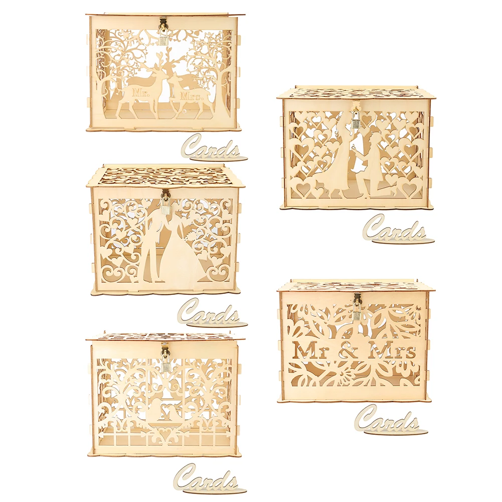 Wooden DIY Envelop Gift Card Box with Sign Wedding Card Box with Lock Wedding Money Box Holder Rustic for Graduation Parties
Wooden DIY Envelop Gift Card Box with Sign Wedding Card Box with Lock Wedding Money Box Holder Rustic for Graduation Parties