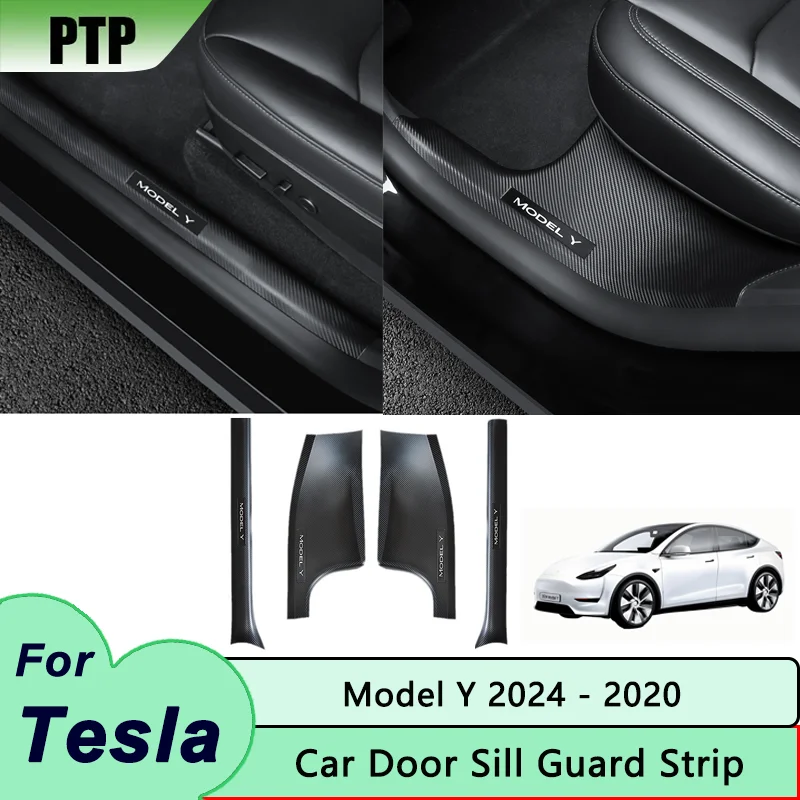 For Tesla Model Y 2024 Car Door Sill Strip Protector ABS Carbon Fiber Door Car Pedal Anti-scratch Protection Covers Accessories
For Tesla Model Y 2024 Car Door Sill Strip Protector ABS Carbon Fiber Door Car Pedal Anti-scratch Protection Covers Accessories