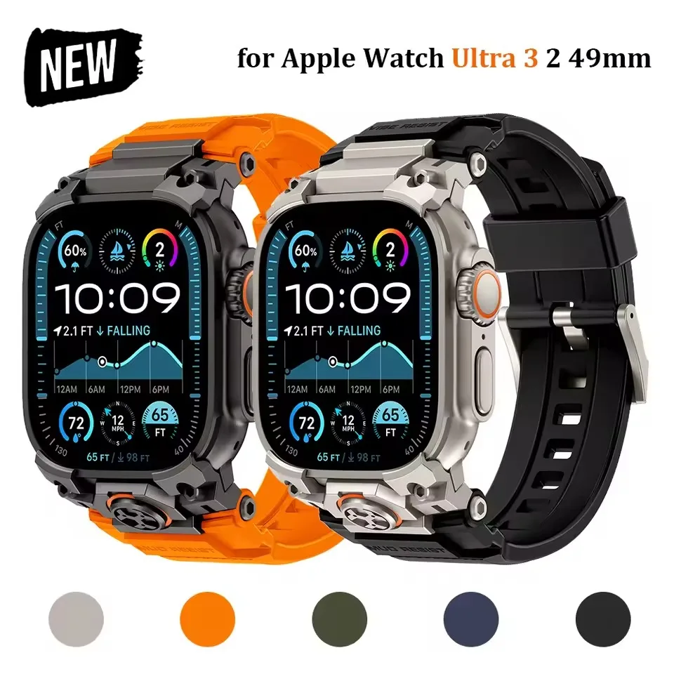 Спортивный силиконовый ремешок для Apple Watch Ultra 2 3 49 мм, тактический браслет Correa из нержавеющей стали, универсальный защитный прочный ремешок
Спортивный силиконовый ремешок для Apple Watch Ultra 2 3 49 мм, тактический браслет Correa из нержавеющей стали, универсальный защитный прочный ремешок