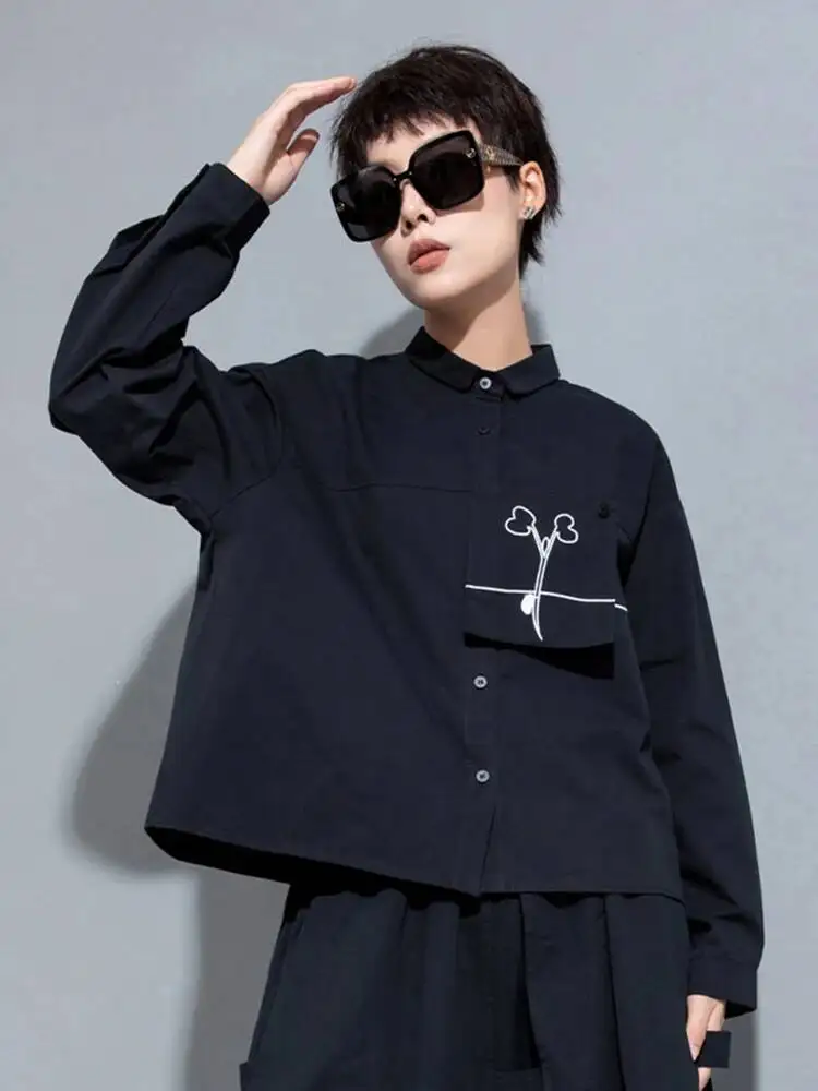 Women Black Embroidery Big Size Casual Blouse New Lapel Long Sleeve Shirt Fashion Tide Spring Autumn
Women Black Embroidery Big Size Casual Blouse New Lapel Long Sleeve Shirt Fashion Tide Spring Autumn