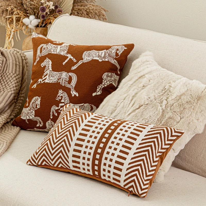Melard Brown Retro Faux Cashmere Jacquard Decorative Cushion Cover Classic Luxury Horse Geometry Pillowcase for Sofa Home Decor
Melard Brown Retro Faux Cashmere Jacquard Decorative Cushion Cover Classic Luxury Horse Geometry Pillowcase for Sofa Home Decor