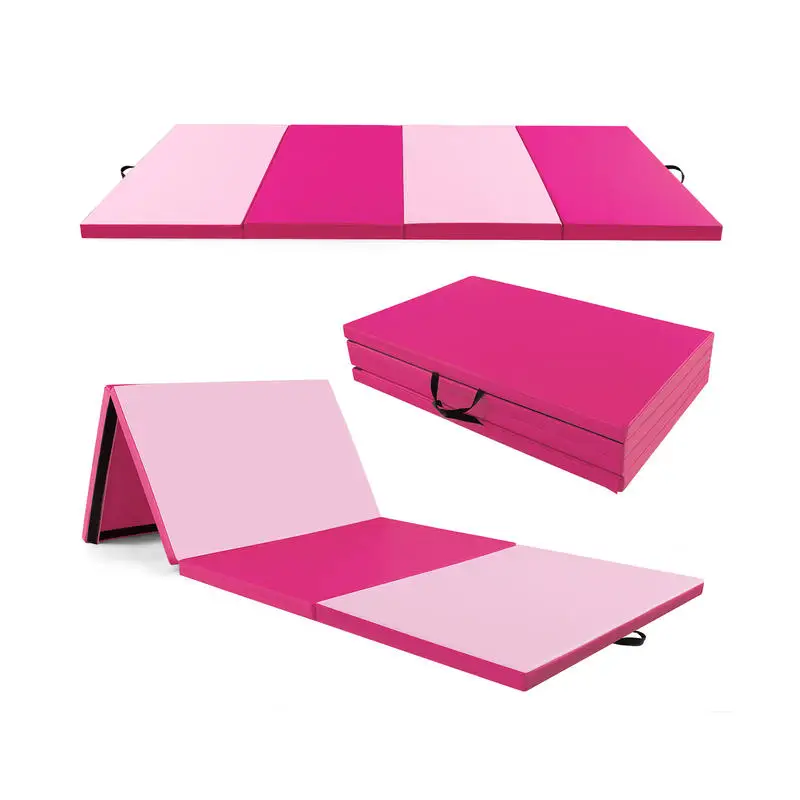 4-Panel PU Leather Folding Exercise Mat with Carrying Handles-Hot Pink
4-Panel PU Leather Folding Exercise Mat with Carrying Handles-Hot Pink