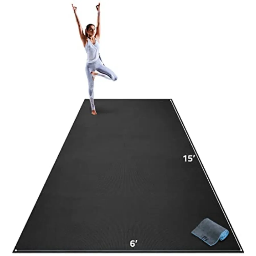 Extra Large Yoga Mat – 15'x6' (8mm) Extra Thick Wide Non-Slip Exercise Mat for Home Gym Flooring – Ultra Comfortable Workout Floor Mat for Barefoot Fitness & Stretching
Extra Large Yoga Mat – 15'x6' (8mm) Extra Thick Wide Non-Slip Exercise Mat for Home Gym Flooring – Ultra Comfortable Workout Floor Mat for Barefoot Fitness & Stretching