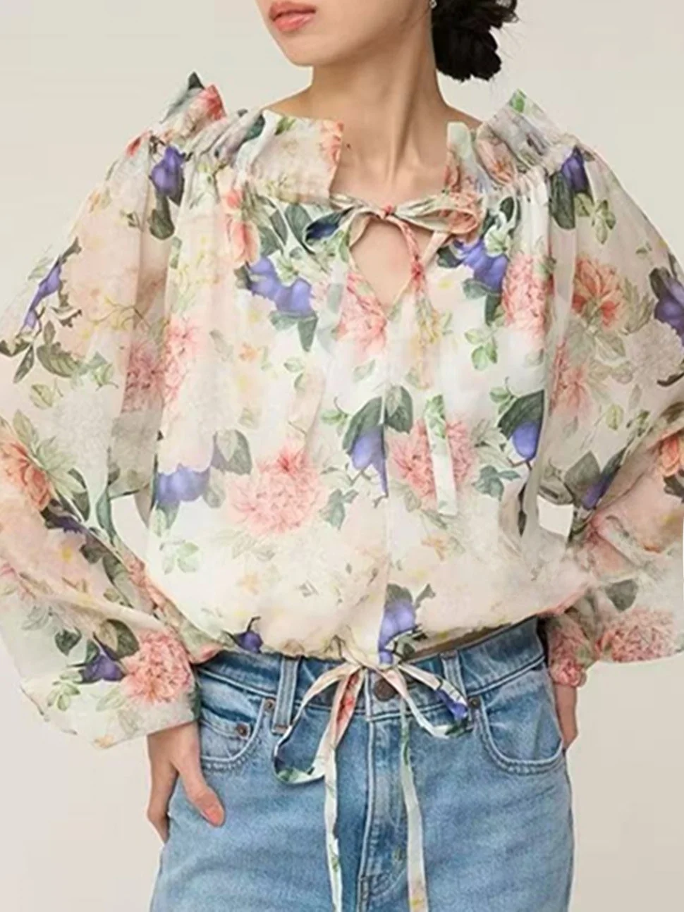 Retro Floral Lace Shirt Shoulder Bow Tie Long Sleeve Plant Garden Style Japanese Small Jasmine S Home Spring New Arrival
Retro Floral Lace Shirt Shoulder Bow Tie Long Sleeve Plant Garden Style Japanese Small Jasmine S Home Spring New Arrival
