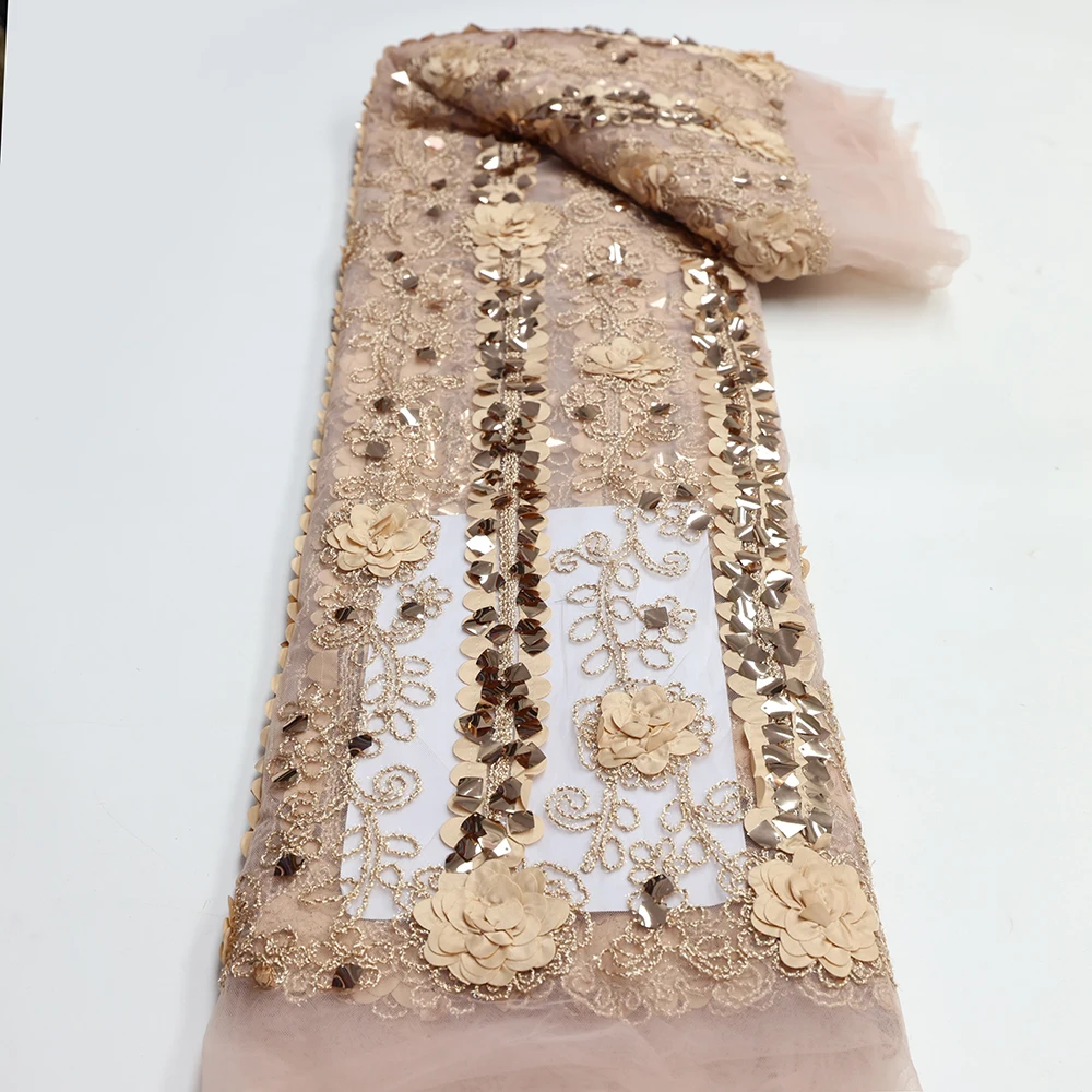 Afrcian 3D Flower Mesh Net Fabric With Sparkling Sequins And Beads For Bridal Gowns Luxury Dresses Custom Sewing Projects 5 Yard
Afrcian 3D Flower Mesh Net Fabric With Sparkling Sequins And Beads For Bridal Gowns Luxury Dresses Custom Sewing Projects 5 Yard