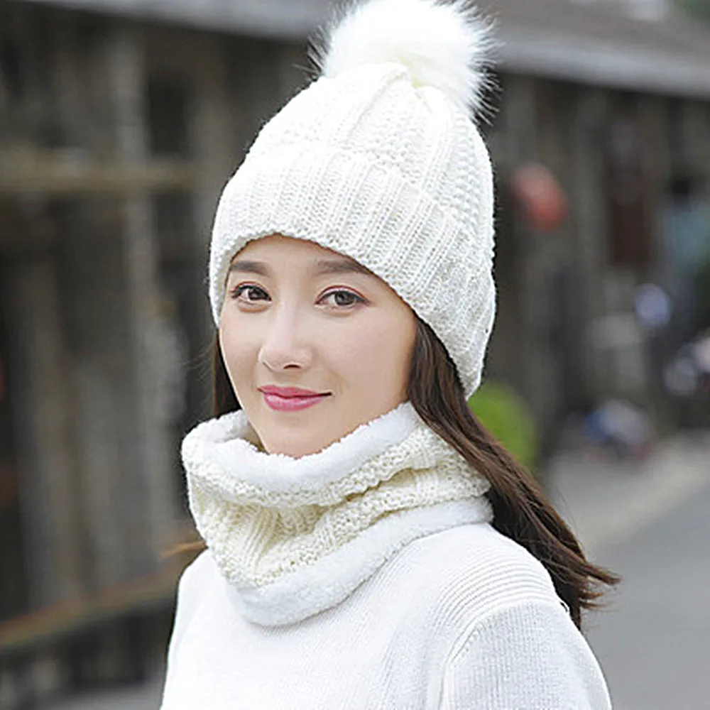 Two-Piece Set Fashion Women Knitted Hat Scarf Caps Neck Warmer Winter Hats For Men Women Skullies Beanies Warm Fleece Cap
Two-Piece Set Fashion Women Knitted Hat Scarf Caps Neck Warmer Winter Hats For Men Women Skullies Beanies Warm Fleece Cap