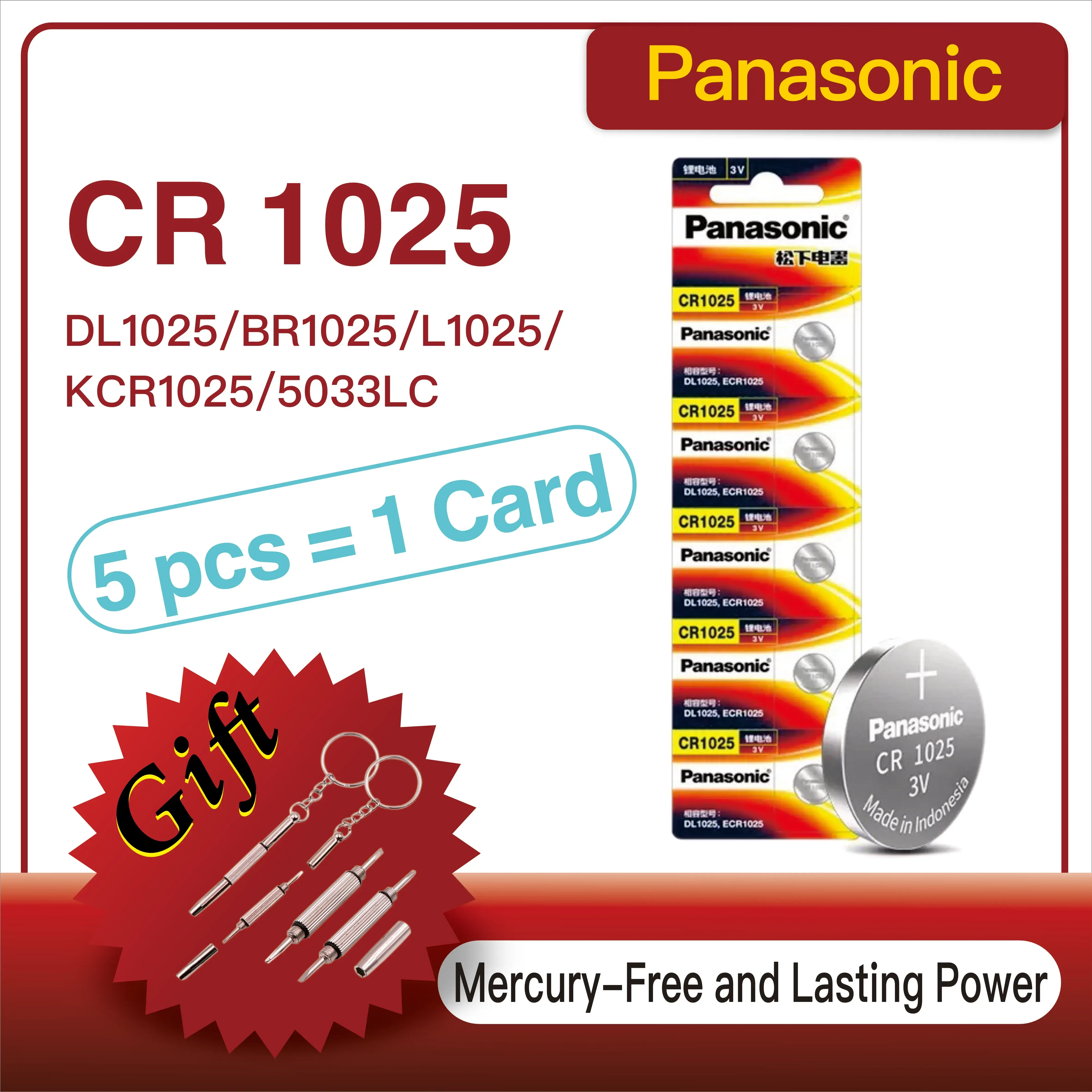 100PCS Original Panasonic CR1025 CR 1025 DL1025 BR1025 5022LC 3V Lithium Button Coin Cells Battery for Remote Control Watch Toy
100PCS Original Panasonic CR1025 CR 1025 DL1025 BR1025 5022LC 3V Lithium Button Coin Cells Battery for Remote Control Watch Toy