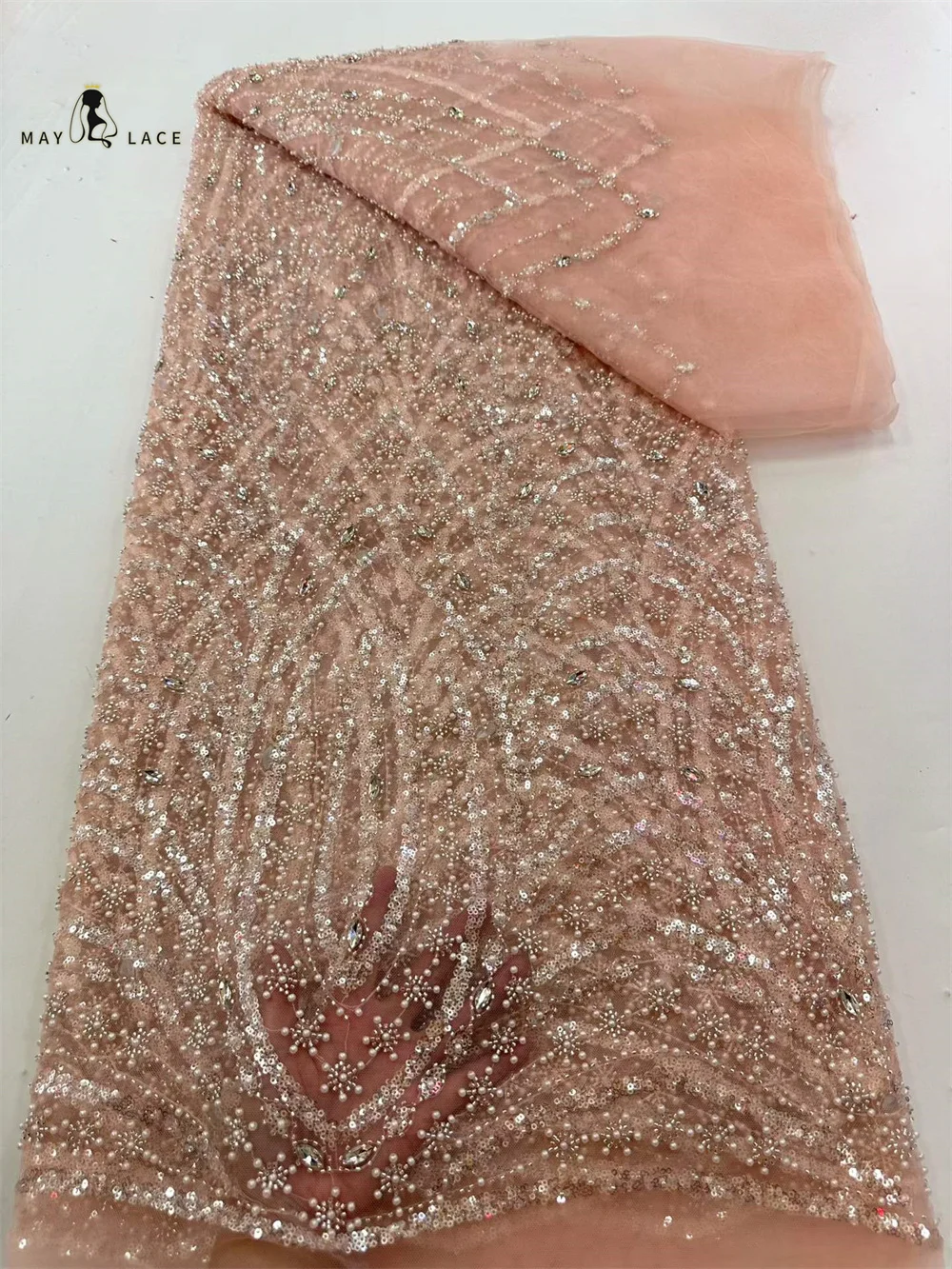 Luxury Nigerian Embroidery Beaded Lace Fabric 2026 French African Sequins Lace Fabrics for Party Bridal Wedding Dresses Sewing
Luxury Nigerian Embroidery Beaded Lace Fabric 2026 French African Sequins Lace Fabrics for Party Bridal Wedding Dresses Sewing
