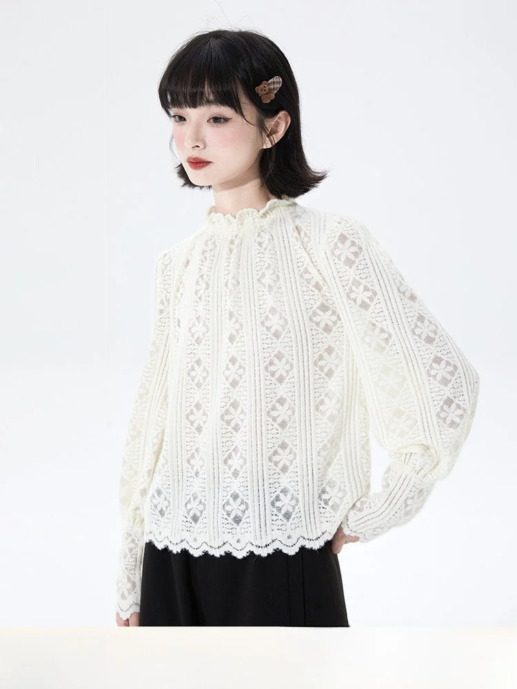 Женский вязаный бархатный топ свободного покроя с воротником с цветочной отделкой и воротником-стойкой Sweet Sle Long Sve, осенняя одежда из смеси нейлона и спандекса
Женский вязаный бархатный топ свободного покроя с воротником с цветочной отделкой и воротником-стойкой Sweet Sle Long Sve, осенняя одежда из смеси нейлона и спандекса