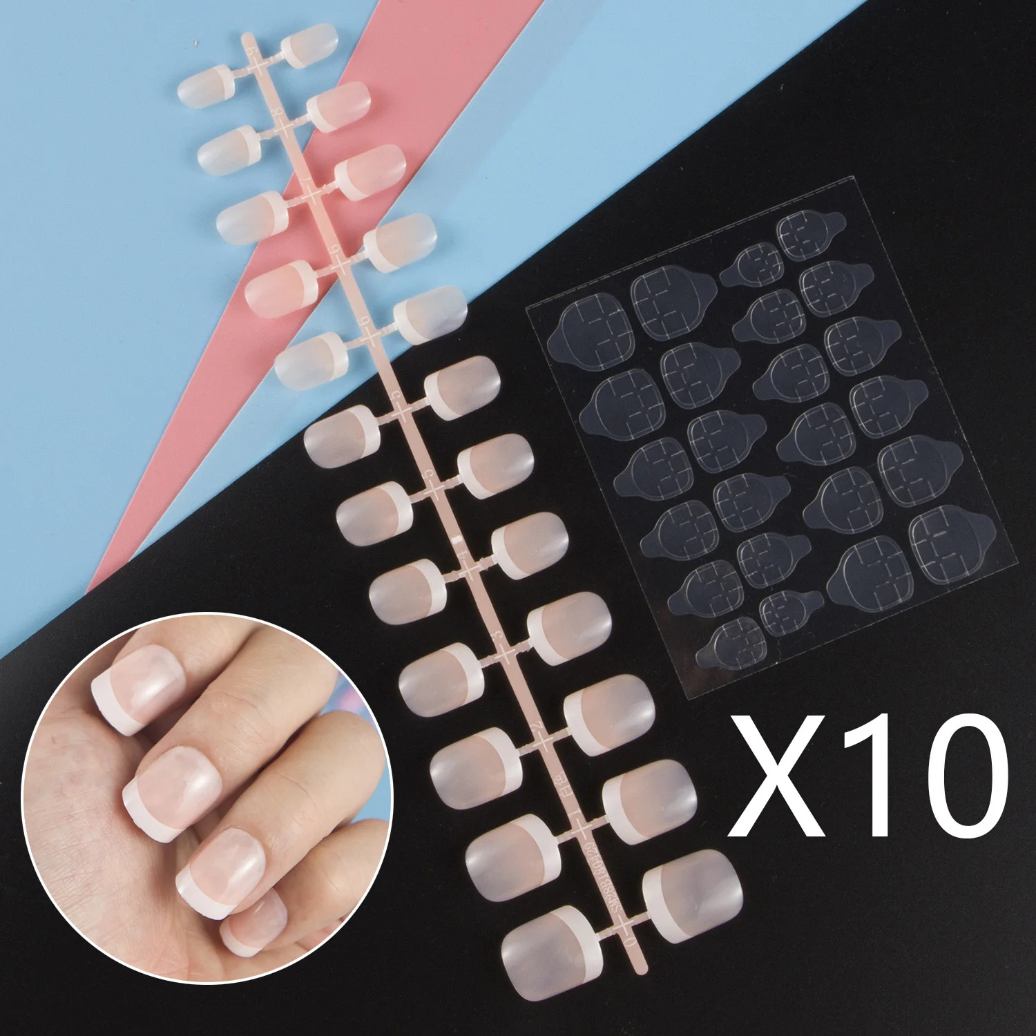 10 Sets Short Square Press on False French Style Nail Tips 24pcs/set with Transparent Nail Adhesive Press on Acrylic Nails
10 Sets Short Square Press on False French Style Nail Tips 24pcs/set with Transparent Nail Adhesive Press on Acrylic Nails