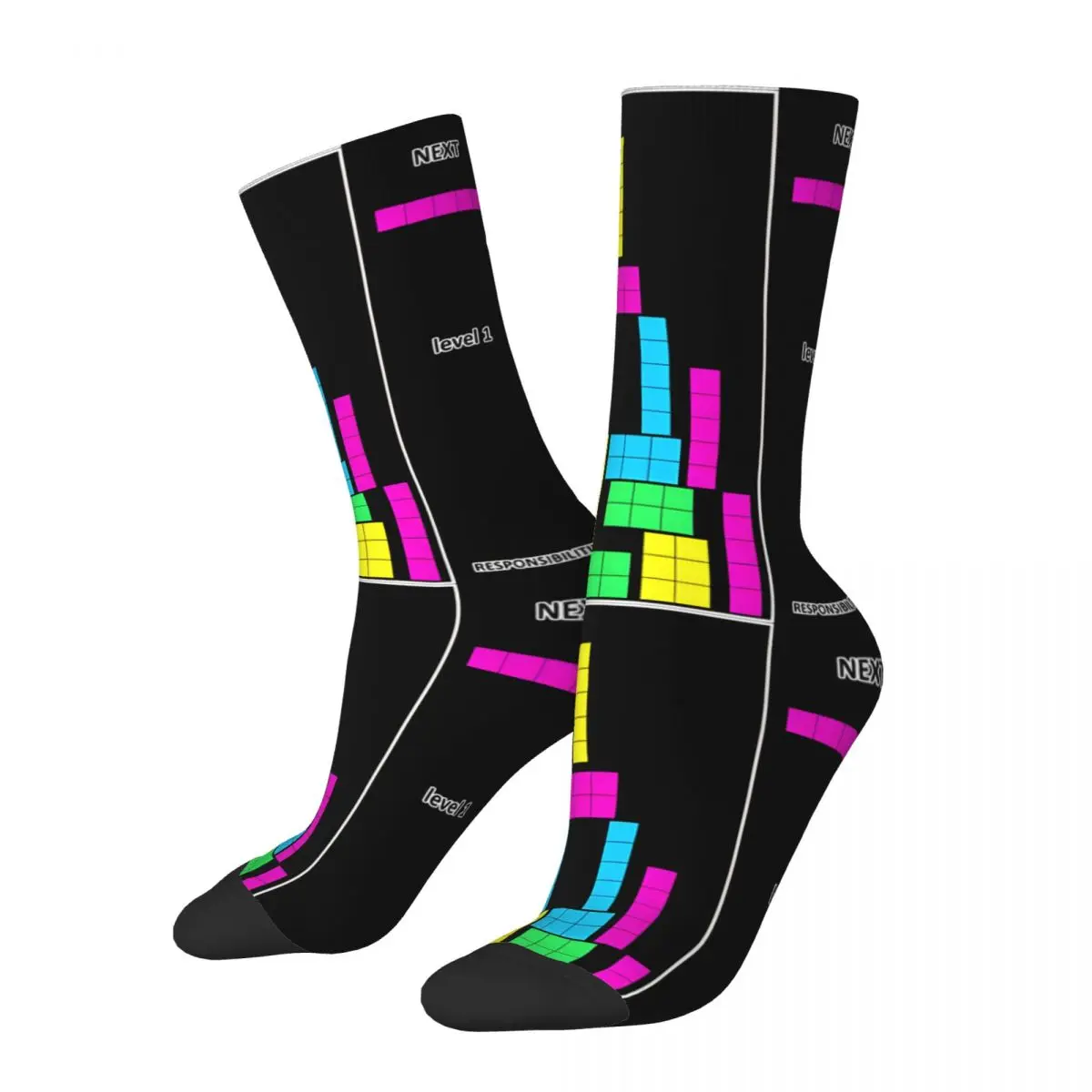 Vintage Level 1 Black Men's compression Socks Unisex Tetriss Harajuku Pattern Printed Novelty Crew Sock
Vintage Level 1 Black Men's compression Socks Unisex Tetriss Harajuku Pattern Printed Novelty Crew Sock
