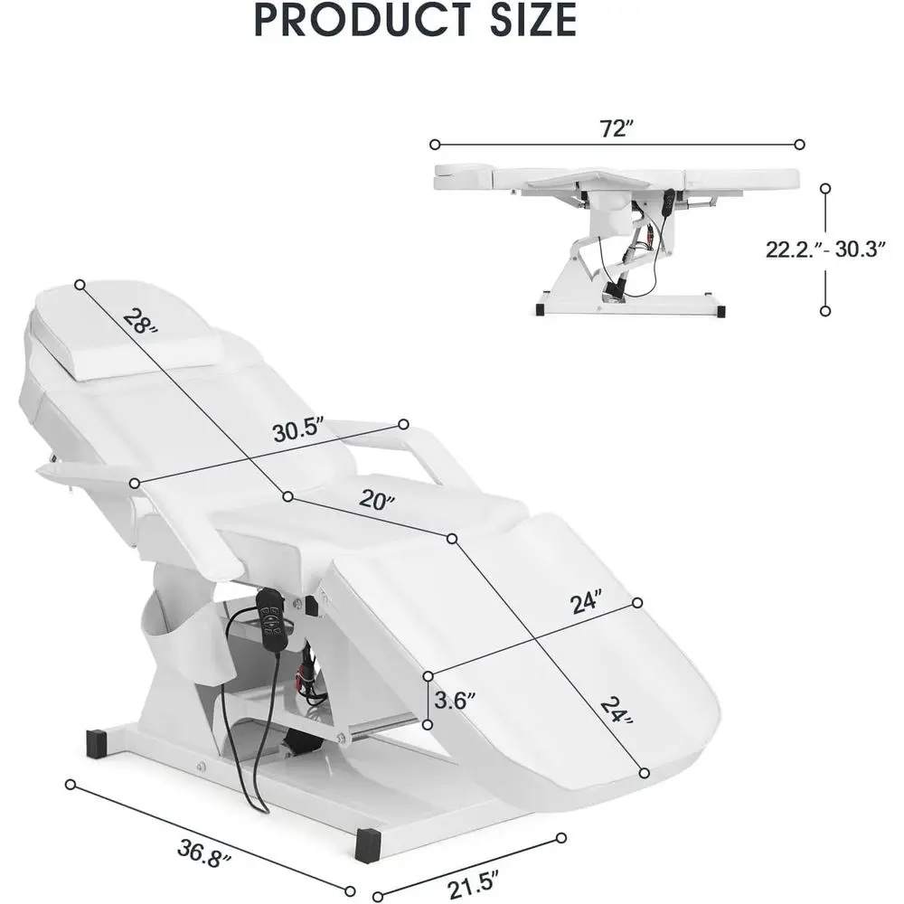 Facial Bed for Esthetician Massage Table Beauty Bed Medical Aesthetic Tattoo Chair with 3 Motor Electrical Adjustments White
Facial Bed for Esthetician Massage Table Beauty Bed Medical Aesthetic Tattoo Chair with 3 Motor Electrical Adjustments White