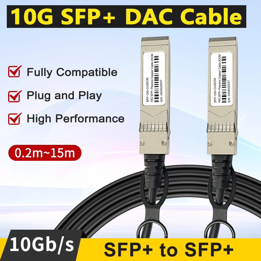 Кабель ЦАП SFP 10 ГБ, 0,2 м, 0,5 м ~ 10 м, 10 Гбит/с SFP + к SFP+, пассивный медный кабель с прямым подключением для коммутатора Mikrotik/Ubiquiti
Кабель ЦАП SFP 10 ГБ, 0,2 м, 0,5 м ~ 10 м, 10 Гбит/с SFP + к SFP+, пассивный медный кабель с прямым подключением для коммутатора Mikrotik/Ubiquiti