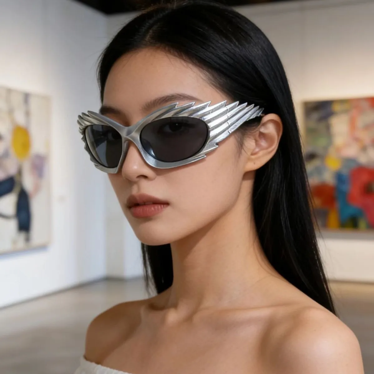 Unisex Wing Shaped Sunglasses Steampunk Y2K Oversized Rimless Silver Hip Hop One Piece Sports UV400 Eyewear For Men Women
Unisex Wing Shaped Sunglasses Steampunk Y2K Oversized Rimless Silver Hip Hop One Piece Sports UV400 Eyewear For Men Women