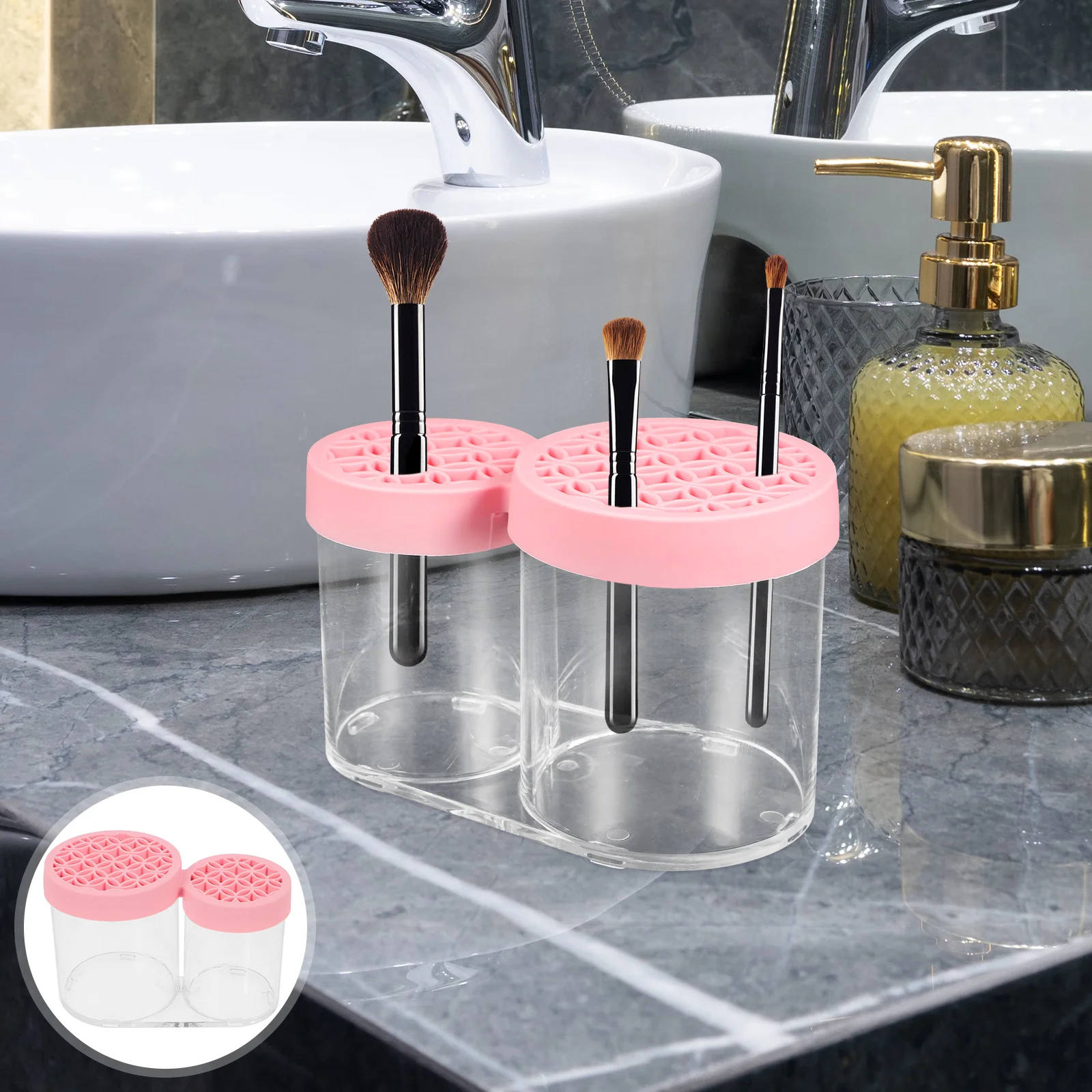 Makeup Brush Organizer Large Capacity Pink Storage Box Vanity Organizer for Brushes Eyeshadow Pencils Drying Rack
Makeup Brush Organizer Large Capacity Pink Storage Box Vanity Organizer for Brushes Eyeshadow Pencils Drying Rack