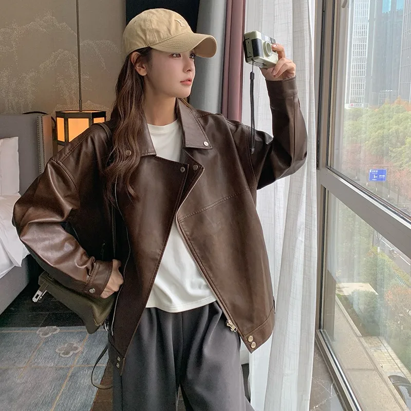 OFTBUY Leather Jacket Women Faux Brown Leather Jacket New Coats and Jackets Women's Motorcycle Leather Jacket Coats for Woman
OFTBUY Leather Jacket Women Faux Brown Leather Jacket New Coats and Jackets Women's Motorcycle Leather Jacket Coats for Woman