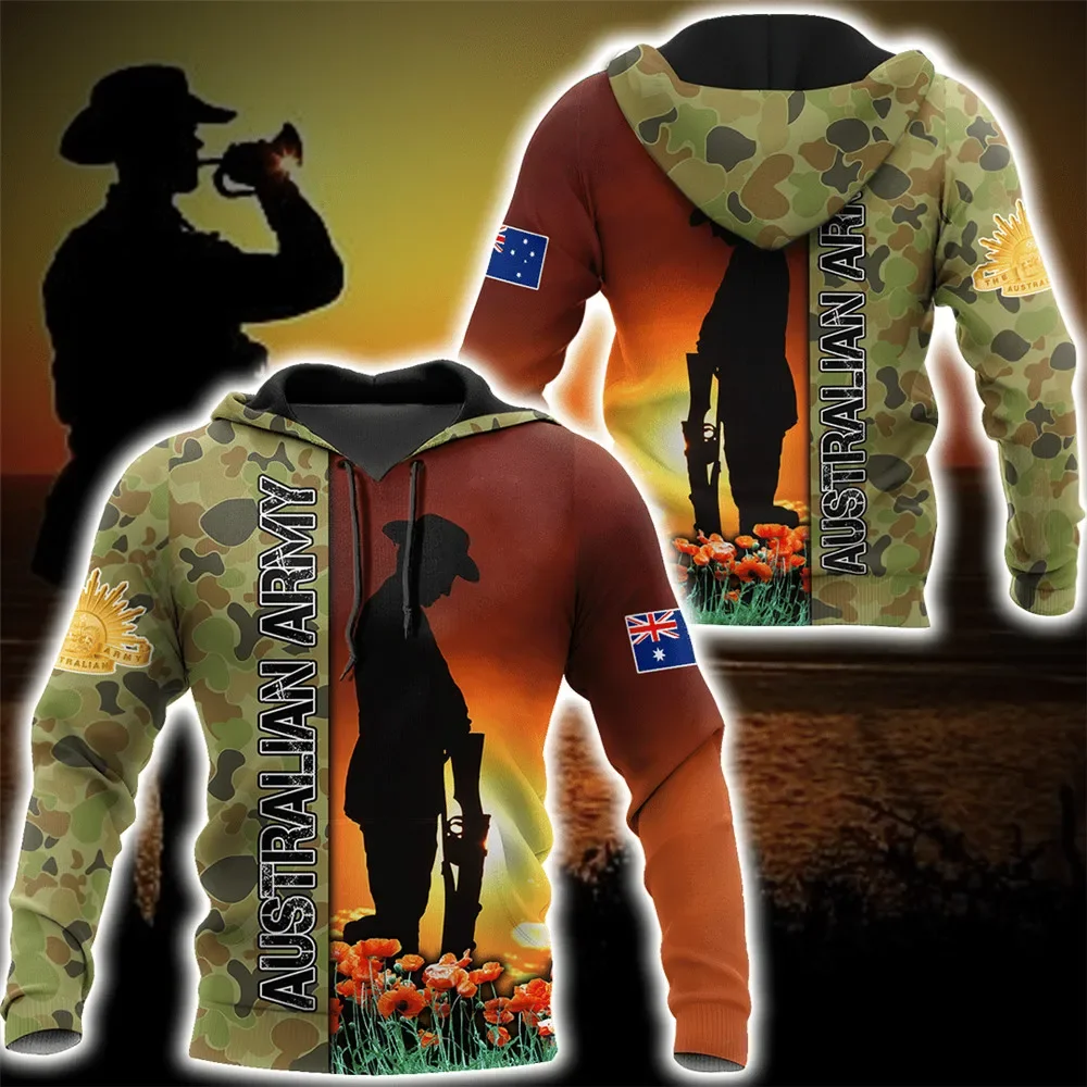 HX Fashion Men Hoodies Anzac Day 3D Graphic Camouflage Splice Sweatshirts Casual Pocket Pullover Tops Sportshirt Dropshipping
HX Fashion Men Hoodies Anzac Day 3D Graphic Camouflage Splice Sweatshirts Casual Pocket Pullover Tops Sportshirt Dropshipping