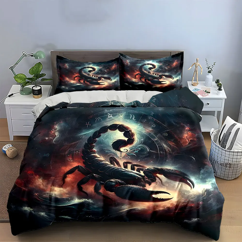 "Zodiac Scorpion Art Decor Set" Bedding Set with 1 Duvet Cover 2 Pillowcases Single Double King Queen, Gift
"Zodiac Scorpion Art Decor Set" Bedding Set with 1 Duvet Cover 2 Pillowcases Single Double King Queen, Gift