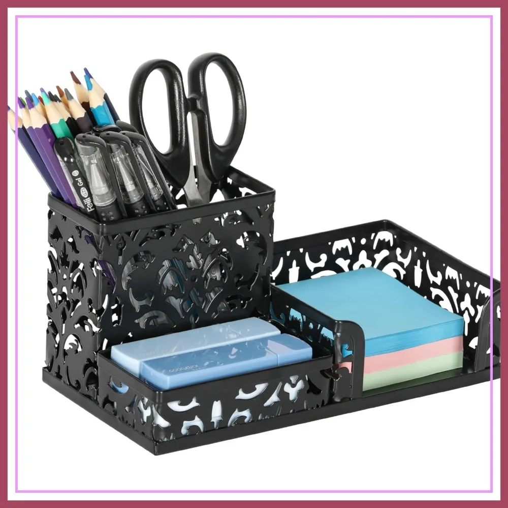 3-Compartment Desk Organizer for Pencil, Sticky Notes, Office Supplies, Black
3-Compartment Desk Organizer for Pencil, Sticky Notes, Office Supplies, Black