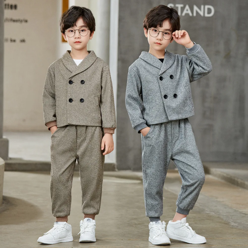 Children Suits Spring Autumn Fashion V-neck Double-breasted Blazer Set for Boys Gray Casual Toddler Birthday Formal Outfits 6 Y
Children Suits Spring Autumn Fashion V-neck Double-breasted Blazer Set for Boys Gray Casual Toddler Birthday Formal Outfits 6 Y