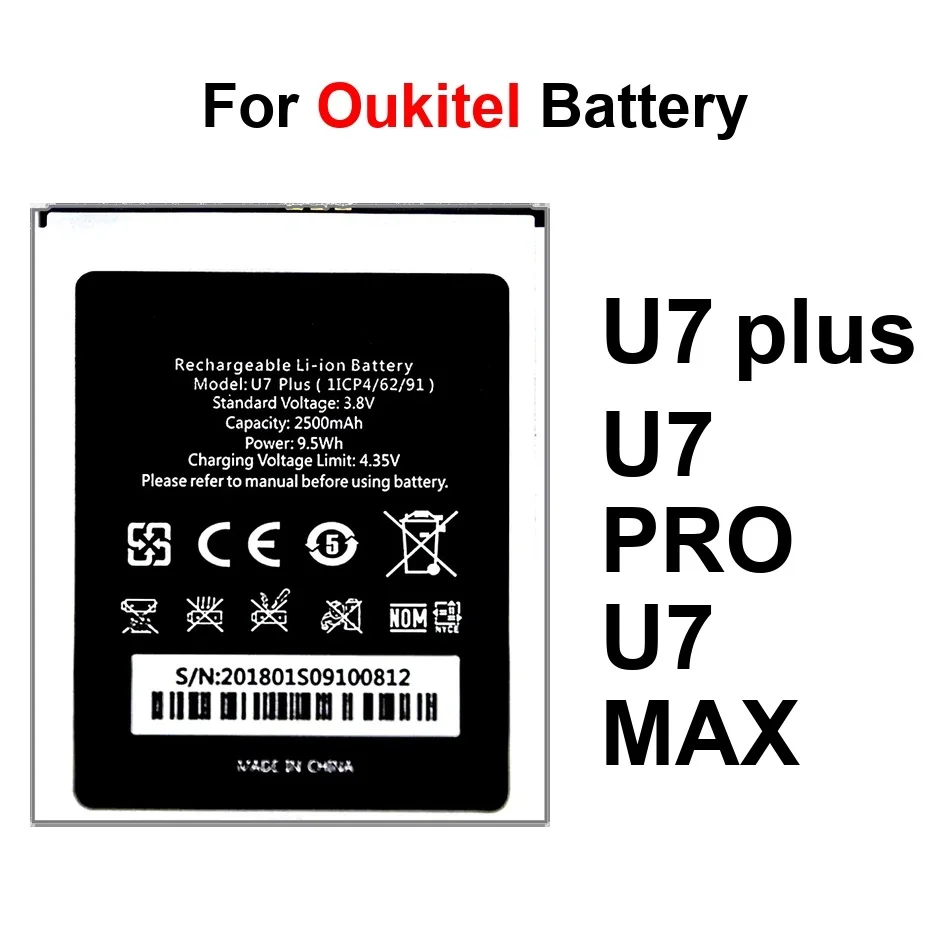 Аккумулятор мобильного телефона с надежной мощностью 2500 мАч для Oukitel U7 Plus Pro Max
Аккумулятор мобильного телефона с надежной мощностью 2500 мАч для Oukitel U7 Plus Pro Max