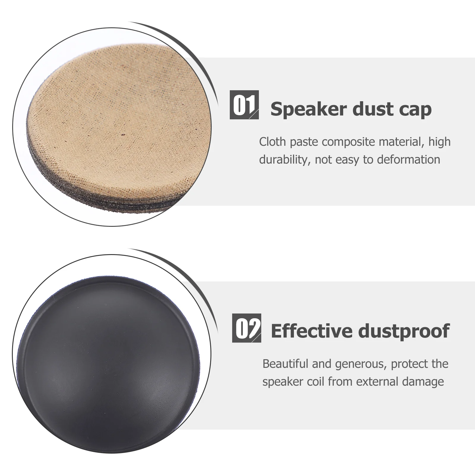 6Pcs Subwoofer Dome Replacement Speaker Caps Dust Cover Composite Material High Durability Flexible Bounce Back Anti-Deformation
6Pcs Subwoofer Dome Replacement Speaker Caps Dust Cover Composite Material High Durability Flexible Bounce Back Anti-Deformation