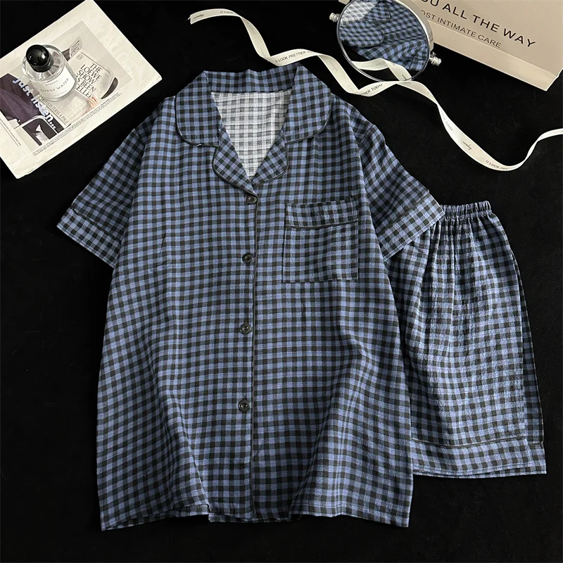 Summer Short Sleeve Sleepwear Women's Bubble Gauze Pleated Cardigan Sweet Little Cherry Thin Home Clothes Set Casual Style 29 Sab8ea5bbd3ae4b7ebf93294de8fb2281k