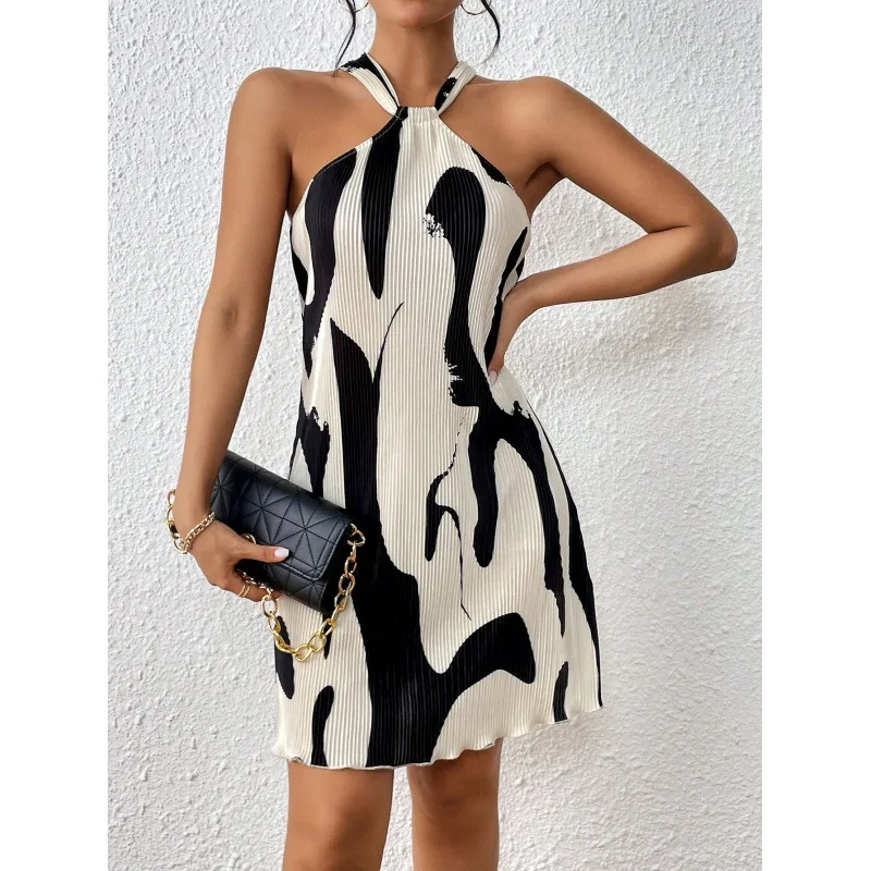 Women's Dress Sexy Dresses For Women Sleeveless Halter Neck Flowy Pleated Mini Cocktail Dress Summer Print Woman 2024 Vestidos
Women's Dress Sexy Dresses For Women Sleeveless Halter Neck Flowy Pleated Mini Cocktail Dress Summer Print Woman 2024 Vestidos