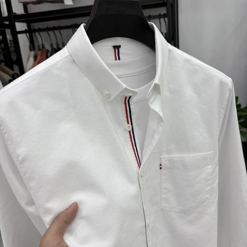 High Quality Men's Solid Color Lapel Shirt Autumn New Long Sleeve Soft Comfortable 100% Cotton Top Fashion Casual Men's Clothing
High Quality Men's Solid Color Lapel Shirt Autumn New Long Sleeve Soft Comfortable 100% Cotton Top Fashion Casual Men's Clothing