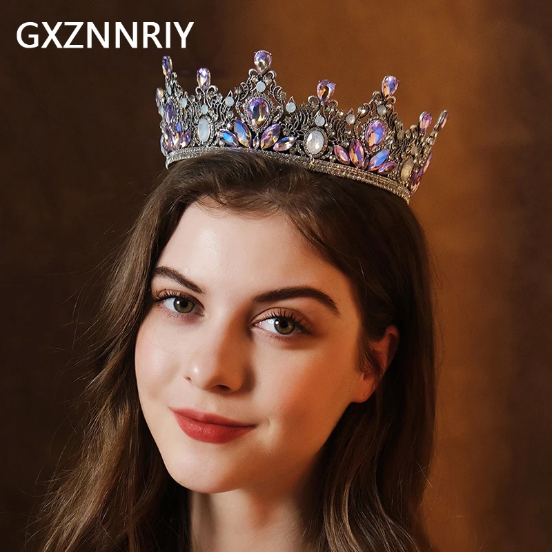 Vintage Crystal Crown Baroque Rhinestone Round Tiaras and Crowns for Women Antique Silver Color Hair Jewelry Party Dance Gift
Vintage Crystal Crown Baroque Rhinestone Round Tiaras and Crowns for Women Antique Silver Color Hair Jewelry Party Dance Gift