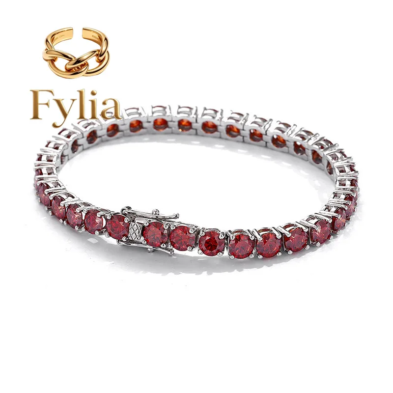 Fylia Jewelry Luxury Solid Platinum PT950 Women's 3mm 4mm Garnet Moissanite Diamond Bracelet Full Diamond Tennis Bracelet
Fylia Jewelry Luxury Solid Platinum PT950 Women's 3mm 4mm Garnet Moissanite Diamond Bracelet Full Diamond Tennis Bracelet
