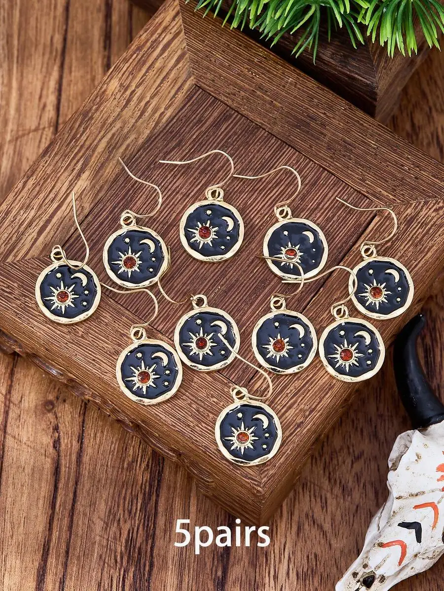 Vintage Sun Moon Star Drop Earrings Bohemian Western Style Women Jewelry
Vintage Sun Moon Star Drop Earrings Bohemian Western Style Women Jewelry