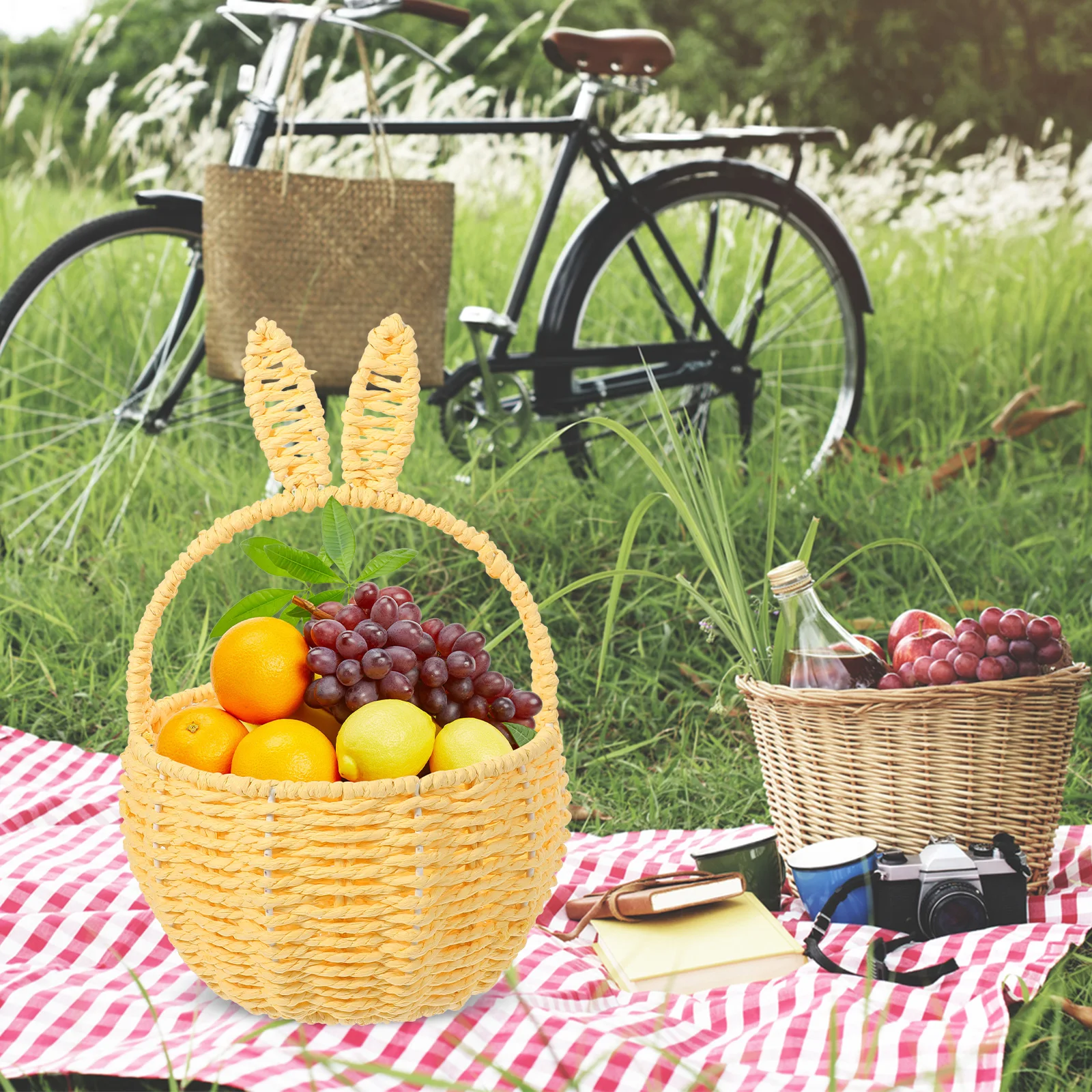 Rabbit Ears Woven Picnic H Yellow Storage H woven H Woven Storage Basket Fruit Basket Lightweight XH24 136
Rabbit Ears Woven Picnic H Yellow Storage H woven H Woven Storage Basket Fruit Basket Lightweight XH24 136
