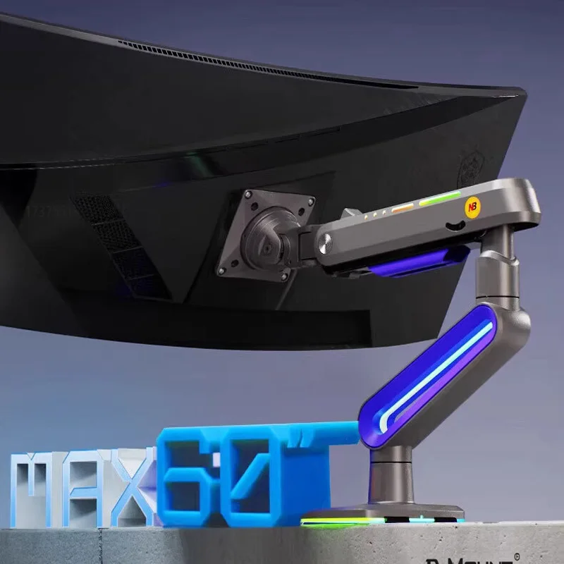 Крепление для игрового монитора NB G70 L60 F6 E6 32-60 дюймов, 2-20 кг, для изогнутых экранов, с RGB-подсветкой, для настольного использования
Крепление для игрового монитора NB G70 L60 F6 E6 32-60 дюймов, 2-20 кг, для изогнутых экранов, с RGB-подсветкой, для настольного использования