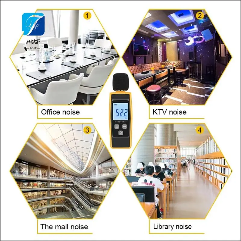 A55F-Sound Level Meter Digital Handheld DB Meter Sonometros Noise Audio Level Meter 30-130DB Decibels Mini Sound Meter
A55F-Sound Level Meter Digital Handheld DB Meter Sonometros Noise Audio Level Meter 30-130DB Decibels Mini Sound Meter