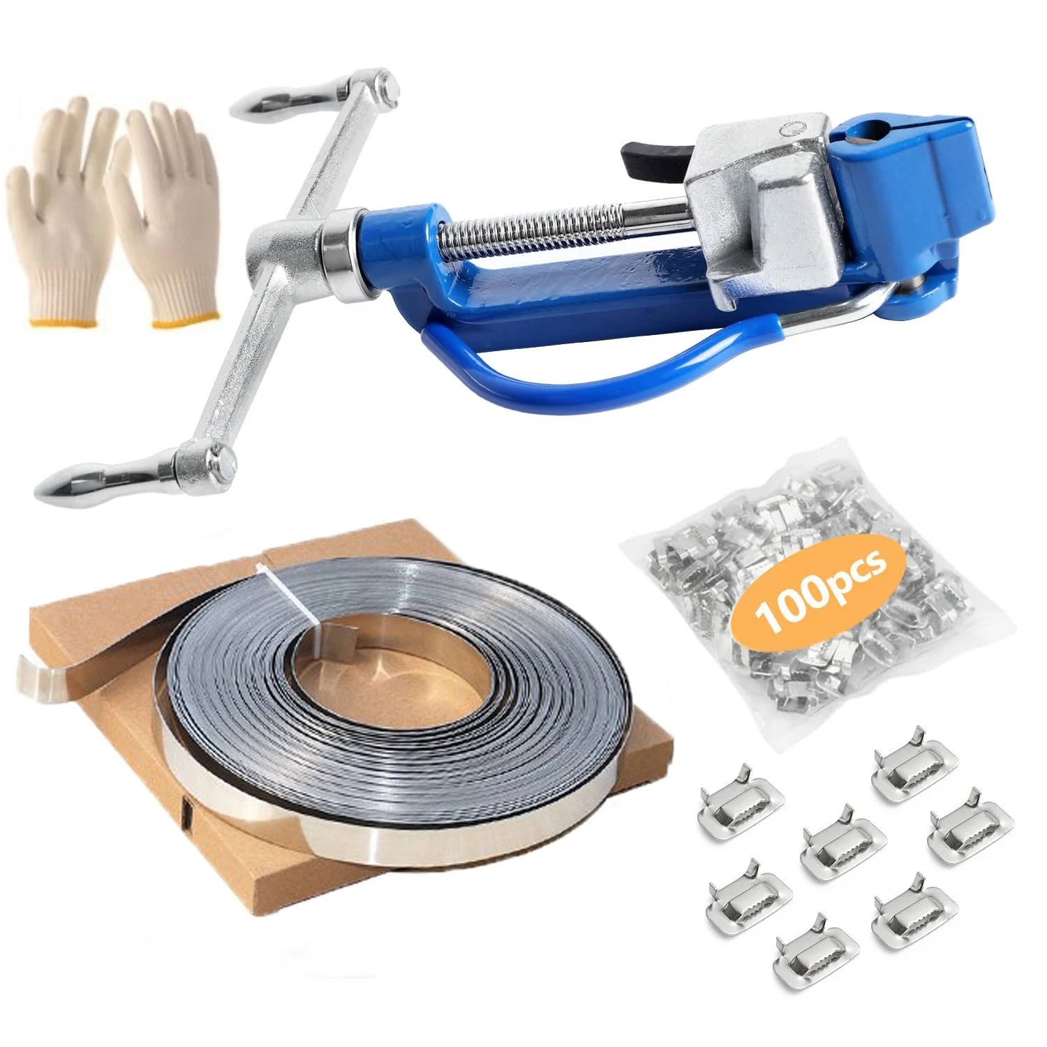 Strapping Banding Kit Stainless Steel Banding Tool Band Coil 3/16"~3/4" Tensioner Crimper Cutter for Tensioning Packing Bundling
Strapping Banding Kit Stainless Steel Banding Tool Band Coil 3/16"~3/4" Tensioner Crimper Cutter for Tensioning Packing Bundling